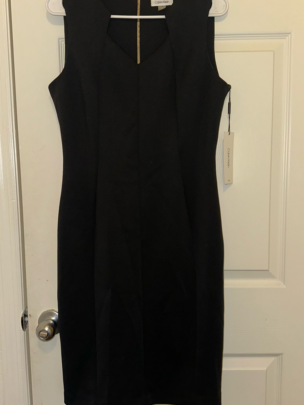 Calvin Klein Black V-Neck Sheath Dress